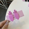 Fermagli per capelli a forma di carota rosa per ragazze con finitura lucida e metallo - Clip a Becco d'Anatra Carota / rosa acceso