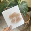 Pink marble pattern hair clips set with shimmering rhinestones for women hair styling - Pink Striped