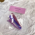 Three purple duckbill hair clips on a pink accessories card with white paper background - Purple Series
