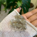 Detail of handmade acetate heart hair claw clip with elegant marble pattern - Grey Marble Mini Hollow Heart