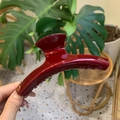 Elegante molletta per capelli grande in acetato rosso bordeaux con scritte oro - Molletta Francese