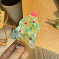 Pinza para el pelo de acetato con forma de árbol de Navidad y patrón de mármol - Árbol de Navidad Corazón (8cm)