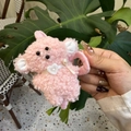 Chique roze pluche haarklem met wit hartje voor elegante opgestoken haarstijlen - Roze met Witte Strik Puppy Haarklem