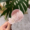 Detail of pink glitter whale claw clip made of acrylic with fine shimmery texture - Whale / Pink Whale