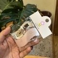 Close-up of a pink wave hair clip with Qiao Yue branding in clear handmade packaging - Wave Duckbill Clip / Light Pink