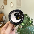 Handgehaltene Stern und Mond Keramikschale für Schmuck in schlichtem Schwarz-Weiß - Mond