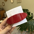 Fermaglio per capelli ovale rosso lucido in acetato con scritte in stile francese - Rosso Vino (Ovale Triangolare Clip a Molla)