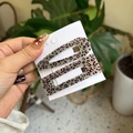 Set de barrettes à cheveux léopard en acétate vert pour une coiffure élégante - Clips BB / Léopard Vert