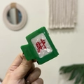 Pinza per capelli in acetato con design Mahjong e finitura verde perlato brillante - 7cm / Verde-Fortuna Mahjong