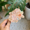 Molla per capelli a conchiglia rosa con marmorizzazione iridata e perle a stella - Rosa Texturizzato Perla Conchiglia Stella Marina