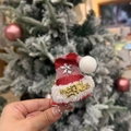 Mini fermaglio per capelli a cappello di Babbo Natale con fiocco di neve e Merry Xmas - Fermaglio Cappello Natale (Grande)