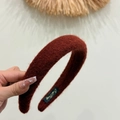 Cerchietto spesso in feltro marrone rossastro da donna con texture invernale e stile sobrio - Rosso Ancorra