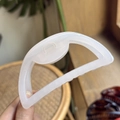 White translucent 10cm hollow semi-circle butterfly hair claw clip for women - 10cm / Jelly White