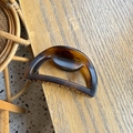 Detailed view of the hollow semi-circular hair claw clip in tortoiseshell finish - Matte Light Tortoise