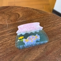 Creative cake-inspired acetate claw clip in jar shape with marble pink and blue design - Blueberry Jam Claw