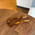 Elegante 10cm acetaat haarpun met golf-U-vorm en amberkleurig schildpadpatroon finish - Karamel Golfgaffel