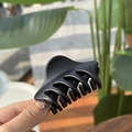 Close-up of matte black 6cm butterfly hair claw clip featuring a sturdy double-toothed design - Matte Black