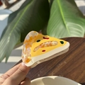 Pince à cheveux créative en forme de pizza en acétate jaune brillant pour femmes - Pizza aux Crevettes Douces