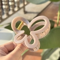 Elegante pinza para el pelo con forma de mariposa malva y muelle metálico dorado para mujer - Gris Piedra-Mariposa Flor