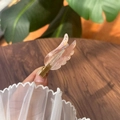 Haarklammer mit rosa Glitzerflügeln und Strasssteinen auf goldener Krokodilklemme - Engelsflügel - Braun Kaffee Strass Nahtloser Clip