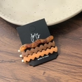 Lot de trois barrettes à cheveux ondulées en acétate aux tons ambrés sur bois - Tons Bruns Ondulés