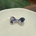 Zweilagige Haarklammer aus blauem Acetat-Marmor mit France Handmade Gold-Gravur - Lila Galaxie Aurora