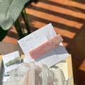 Fermaglio per capelli in acetato rosa con motivo floreale argento e strass - Becco Anatra Loto Nuvola / Sfumatura Rosa Albicocca