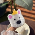 Molla per capelli in acetato a forma di orso polare con cappello giallo e rosa - Cappello Giallo Westie Molla