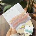 Elegantes pinzas para el pelo onduladas en acetato rosa y mármol con detalles - Rosa Albaricoque