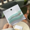 Pinzas para el cabello onduladas de acetato verde menta y mármol azul con dorado - Azul Francés