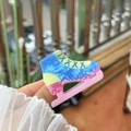 Colorful ice skate acrylic hair claw clip with pearlescent finish for high ponytail - Ice Skate Shape / Blue