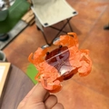 Pinza para el pelo con forma de cangrejo en acetato con textura ámbar estilo mar - Naranja Rojo Marrón