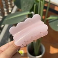 Pinza per capelli rosa chiaro glitterata con bordi ondulati in acrilico per donna e ragazza - Rosa Ciliegia Brillantinato