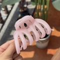 Elegante molletta per capelli rosa glitterata in resina per capelli folti, luce naturale - Clip Zucca Rosa Sakura Scintillante