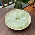 Elastico per capelli all'uncinetto verde menta fatto a mano con trama a rete traforata - Verde fresco