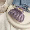 Détail d'une pince à cheveux violette de style français sur une assiette en céramique - Pince Citrouille - Grande