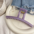 Gros plan d'une pince à cheveux violette de style français sur une assiette en céramique - Pince à Boucle Géométrique - Grande