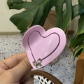 Pince à cheveux cœur en acétate violet avec strass et design doux pour femmes - Environ 6,5 cm / Violet - Cœur Nœud