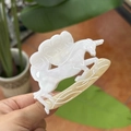 Unicorn surfboard shaped acetate hair claw clip with pearlescent white and yellow finish - Moonlight White Unicorn Claw Clip