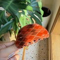 Pinza para el pelo vintage con cuadros rojos y forma de nube para peinados de mujer - Semicírculo Estilo / Cuadros Rojos