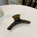 Elegante pinza para el cabello de acetato con pedrería de colores y textura de carey fina - Aprox. 9,5 cm / Carey Azul Diamante de Color Pinza Francesa