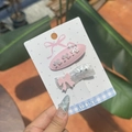 Set di fermagli per capelli con perline rosa a onde e strass scintillanti per ragazze - Clip Fiocco con Strass Rosa Ciliegio