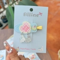Fermaglio per capelli a forma di cane blu con cuore rosa e ciondoli per bambine - Blu Sale Marino Cucciolo Cuore Plaid Fermaglio