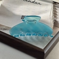 Elegante pinza per capelli in acetato blu marmorizzato in stile francese minimalista per donna - Molletta in Sali di Blu Menta Traslucido
