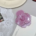 Elegant lavender rose claw clip with shimmering glitter details on a romantic lace backdrop - Purple - Shimmering Rose Hair Claw
