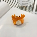 Pinza para el pelo de cangrejo naranja en acetato marmoleado para peinados creativos - Mini Cangrejo Naranja