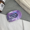 Elegante pinza per capelli in acrilico opaco marmorizzato viola e blu per acconciature - Sfumatura Viola Ghiaccio