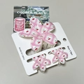 Süßes rosa Kirsch-Haarspangen-Set mit Karomuster für Mädchen Haarschmuck Kollektion - Rosa Gingham Kirschblüten Set