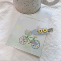 Blue Daisy Hair Clip with yellow sunflowers and French acetate duckbill design - Yellow Sunflower - Solid Blue