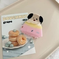 Pinza per capelli in acetato a forma di cane con design crema rosa per donna - Rosa (Torta di Cane Gelatina di Fragole)